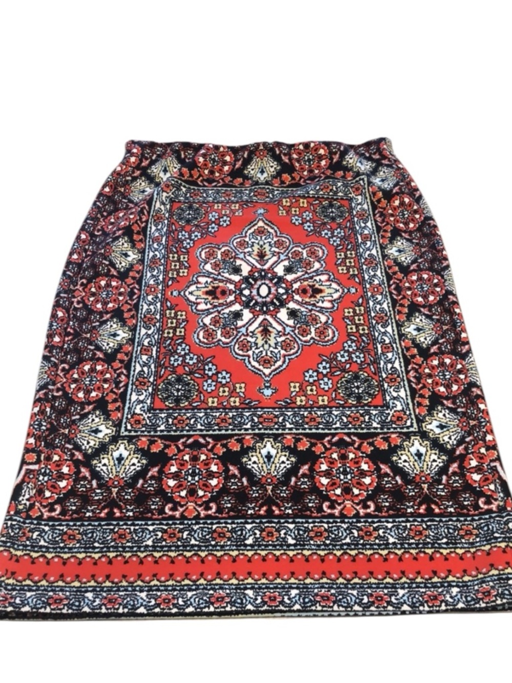 CHELSEA & THEODORE PULL ON STYLE SKIRT MEDALLION PRINT MULTICOLORED SIZE M